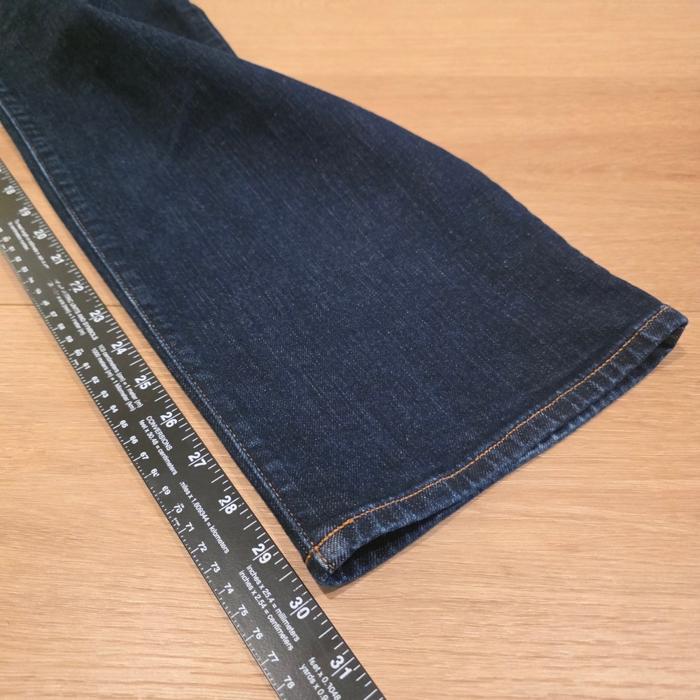 Muji Relaxed Wide Leg Jeans Womens Fits 30x30 Indigo Dark Wash High Rise Denim - Picture 8 of 11